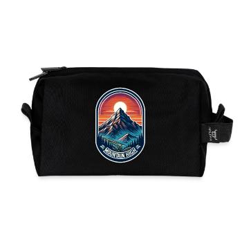 Mountain High - Berg Illustration - Recycled Toiletry Zip Bag - black - Front