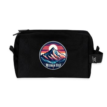 Mountain High - Berg Illustration - Recycled Toiletry Zip Bag - black - Front