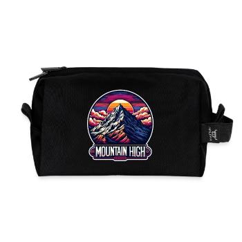 Mountain High - Berg Illustration - Recycled Toiletry Zip Bag - black - Front