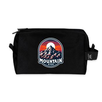Mountain High - Berg Illustration - Recycled Toiletry Zip Bag - black - Front