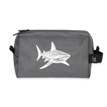 Großer Vintage Tigerhai Hai Lieblingstier - Recycelte Kulturtasche - Anthrazit - Vorne