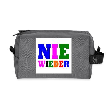 Nie wieder - Recycelte Kulturtasche - Anthrazit - Vorne