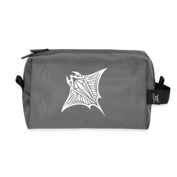 Tatouage tribal de raie manta en vol sous-marin - Trousse de toilette en tissu recyclé - anthracite - Devant