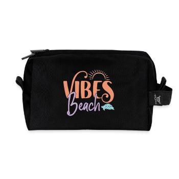 Strand-Vibes - Recycelte Kulturtasche - Schwarz - Vorne
