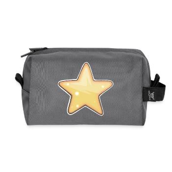Goldener Stern Illustration für Bekleidung - Recycelte Kulturtasche - Anthrazit - Vorne