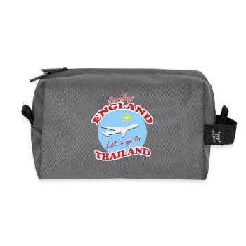 Thailand Travel Farewell Airplane Design - Recycled Toiletry Zip Bag - anthracite - Front