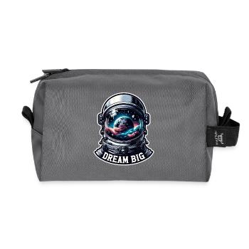 Dream Big - Astronaut Illustration - Recycelte Kulturtasche - Anthrazit - Vorne