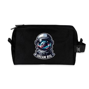 Dream Big - Astronaut Illustration - Recycelte Kulturtasche - Schwarz - Vorne