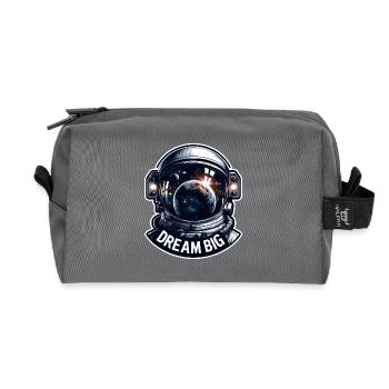 Dream Big - Astronaut Illustration - Recycelte Kulturtasche - Anthrazit - Vorne