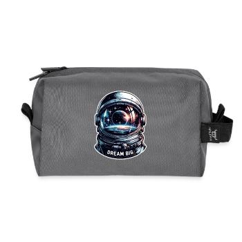 Dream Big - Astronaut Illustration - Recycelte Kulturtasche - Anthrazit - Vorne