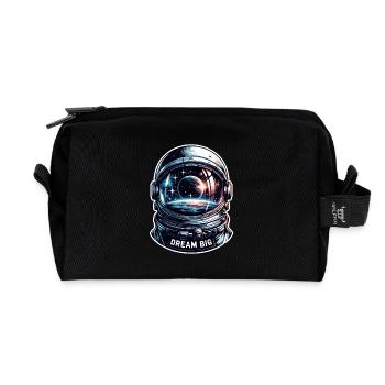 Dream Big - Astronaut Illustration - Recycelte Kulturtasche - Schwarz - Vorne