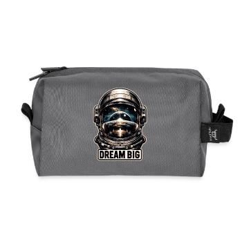 Dream Big - Astronaut Illustration - Recycelte Kulturtasche - Anthrazit - Vorne
