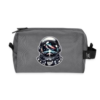 Dream Big - Astronaut Illustration - Recycelte Kulturtasche - Anthrazit - Vorne
