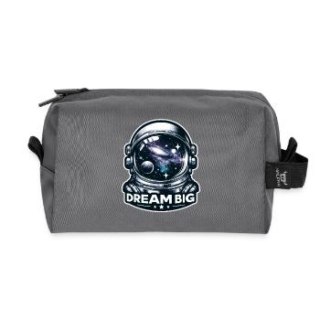Dream Big - Astronaut Illustration - Recycelte Kulturtasche - Anthrazit - Vorne