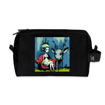 Psychedelic deer 01 - Recycled Toiletry Zip Bag - black - Front