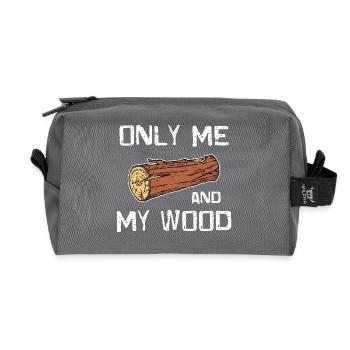 Holz Statement Holzfäller Holzarbeit Baumfäller - Recycelte Kulturtasche - Anthrazit - Vorne