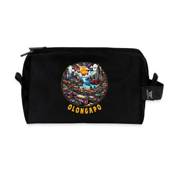 Olongapo City Philippines City Skyline - Recycled Toiletry Zip Bag - black - Front