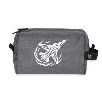 Model Airplane Remote Controlled Fighter Aircraft - Recycled Toiletry Zip Bag - anthracite - Front