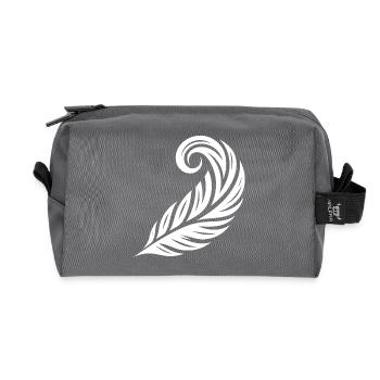 Curved Ink Pen - Recycled Toiletry Zip Bag - anthracite - Front