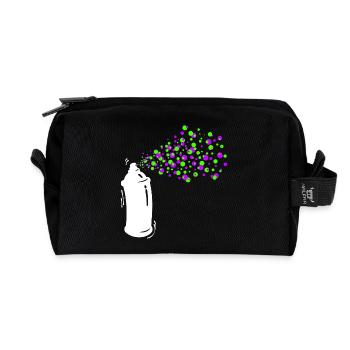 Graffiti Sprayer Spray Can Art Street Art - Recycled Toiletry Zip Bag - black - Front
