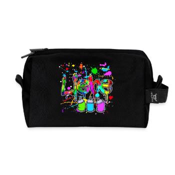 Spray Can Street Art Wildstyle Graffite Sprayer - Recycled Toiletry Zip Bag - black - Front