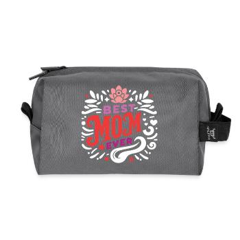 Best Mom Ever - Recycled Toiletry Zip Bag - anthracite - Front