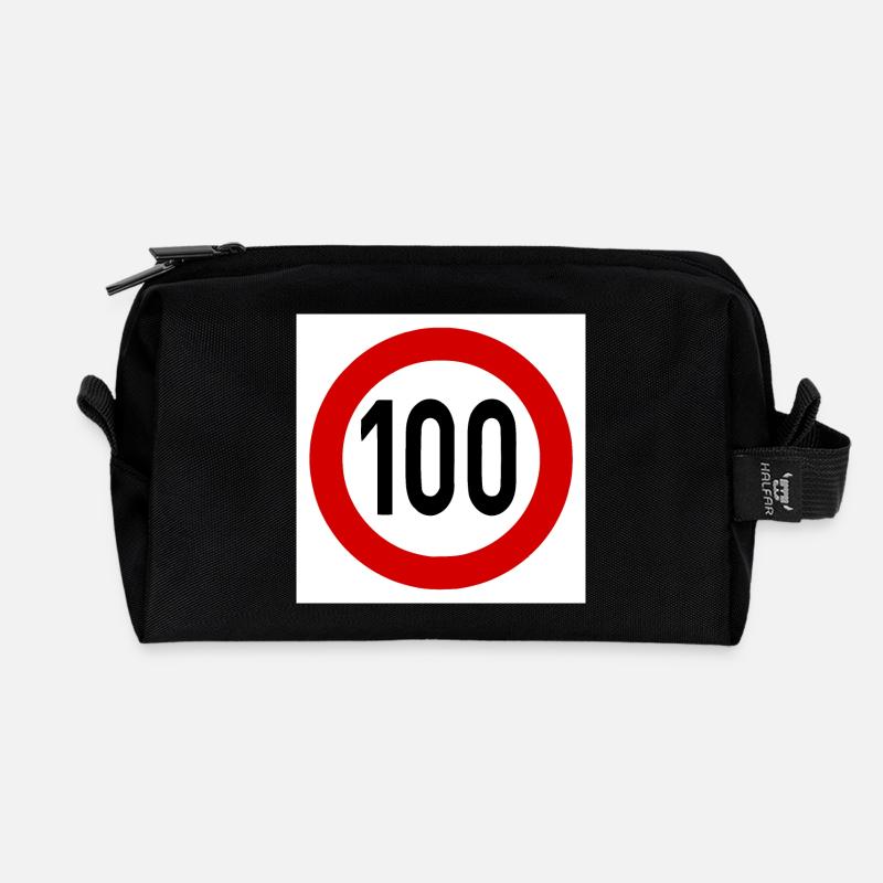 Tempolimit 100 - Recycelte Kulturtasche - Schwarz