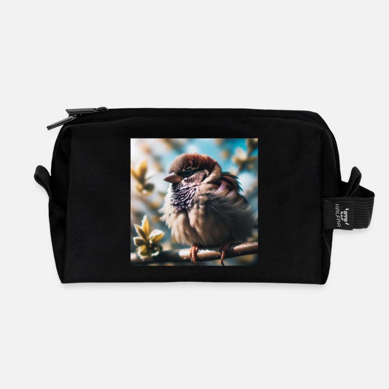 Spatz - Recycelte Kulturtasche - Schwarz