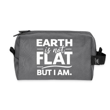 Satire Flat Earth Ironic Jokes - Recycled Toiletry Zip Bag - anthracite - Front