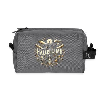 Hallelujah Circle Ornament Rays of Light - Recycled Toiletry Zip Bag - anthracite - Front