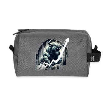 Taureau Bull Stocks Géométrie Wall Street Cadeau - Trousse de toilette en tissu recyclé - anthracite - Devant
