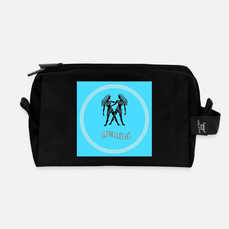 Zwillinge - Recycelte Kulturtasche - Schwarz