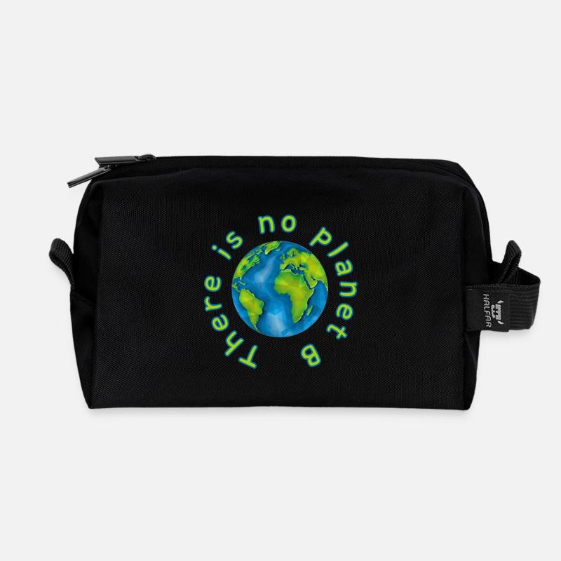 Es gibt keinen Planeten B - Recycelte Kulturtasche - Schwarz