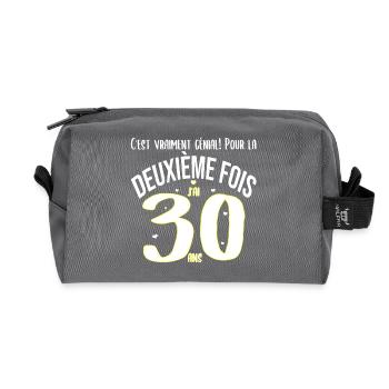 Anniversaire 60 ans 60 année d'âge cadeau - Trousse de toilette en tissu recyclé - anthracite - Devant