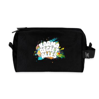 Karma regelt Alles - Recycelte Kulturtasche - Schwarz - Vorne