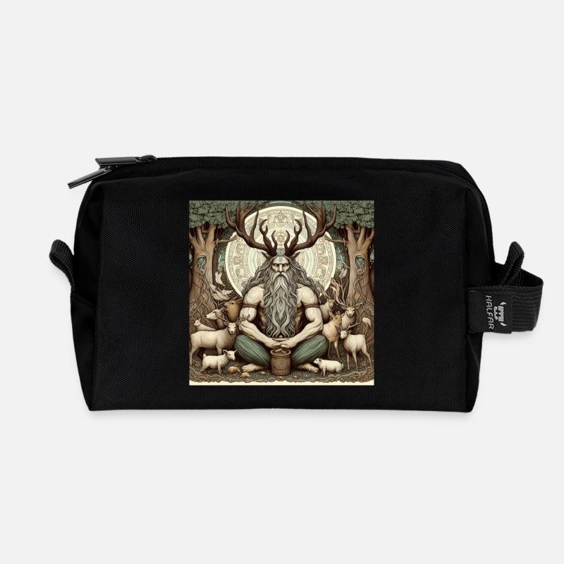 Cernunnos, dieu celte - Trousse de toilette en tissu recyclé - noir