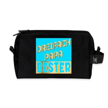 DREIFACH PAPA VATERTAG - Recycelte Kulturtasche - Schwarz - Vorne