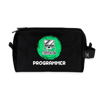 Développeur informatique Programmeur Geek informatique - Trousse de toilette en tissu recyclé - noir - Devant