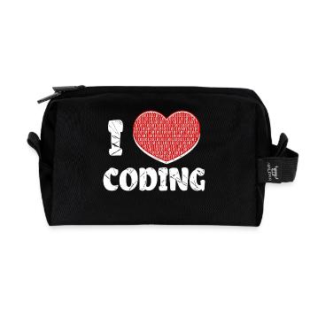 Developer Herz Coden Statement Programmierer - Recycelte Kulturtasche - Schwarz - Vorne