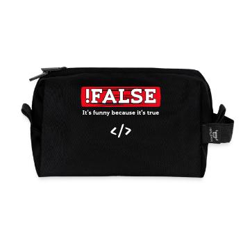 Debug Scripting Statement Developer Code Nerd - Recycled Toiletry Zip Bag - black - Front