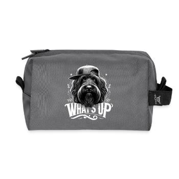 Schapendoes Was geht ab Gangsta cool Hund Geschenk - Recycelte Kulturtasche - Anthrazit - Vorne