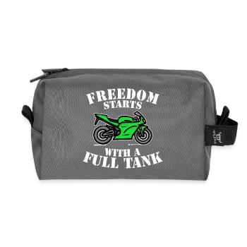 Refueling Statement Energy Engine Filling Station Electricity - Recycled Toiletry Zip Bag - anthracite - Front