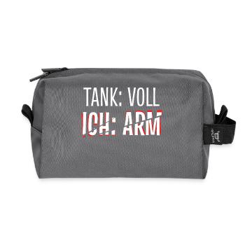 Fuel pump Energy Energy storage Refuelling Electricity - Recycled Toiletry Zip Bag - anthracite - Front