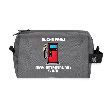 Petrol Pump Petrol Statement Petrol Station - Recycled Toiletry Zip Bag - anthracite - Front