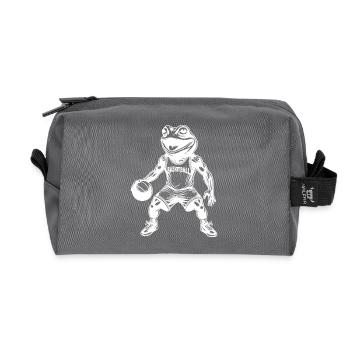 Funny Basketball Training Competition Frog - Recycled Toiletry Zip Bag - anthracite - Front