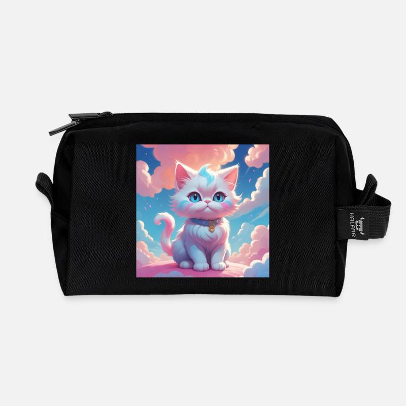 Kitten - Recycled Toiletry Zip Bag - black