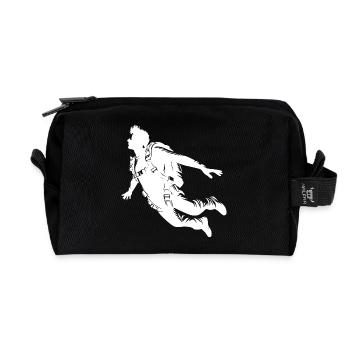 Parachutiste effectuant un saut en parachute - Trousse de toilette en tissu recyclé - noir - Devant