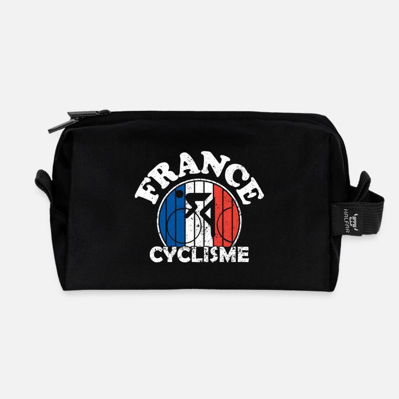 Radfahren - Radfahren - Radfahren - Frankreich cyclisme - Recycelte Kulturtasche - Schwarz