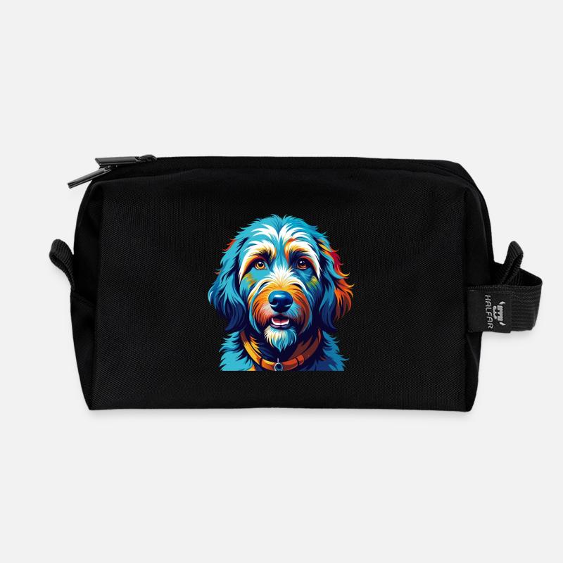 Goldendoodle Hunderasse Bunte Karikatur Kawaii - Recycelte Kulturtasche - Schwarz