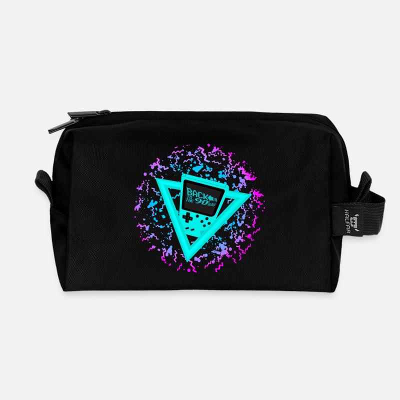 Back to the 90s - Recycelte Kulturtasche - Schwarz